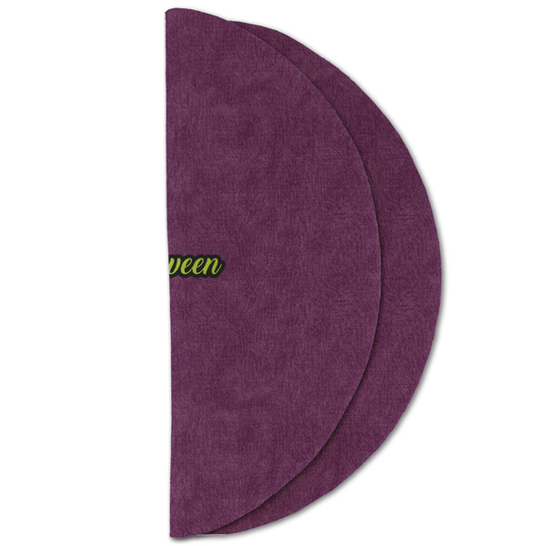 Witches On Halloween Round Linen Placemats - HALF FOLDED (double sided)