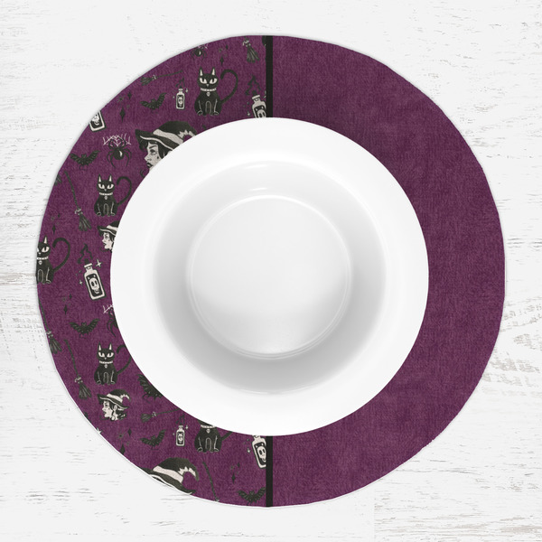 Witches On Halloween Round Linen Placemats - LIFESTYLE (single)