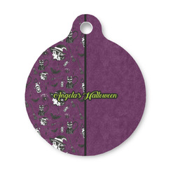 Witches On Halloween Round Pet ID Tag - Small (Personalized)