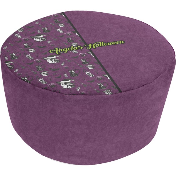 Custom Witches On Halloween Round Pouf Ottoman (Personalized)