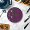 Witches On Halloween Round Stone Trivet - In Context View