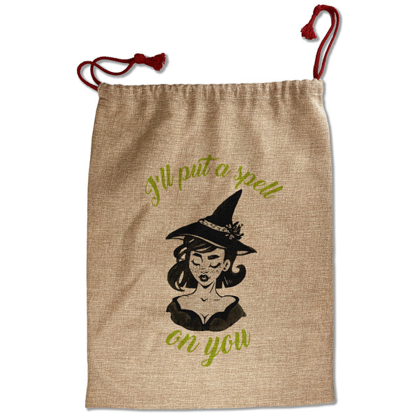 Custom Witches On Halloween Santa Sack - Front (Personalized)