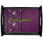 Witches On Halloween Black Wooden Tray - Large (Personalized)