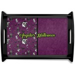 Witches On Halloween Black Wooden Tray - Small (Personalized)