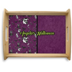 Witches On Halloween Natural Wooden Tray - Large (Personalized)