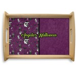 Witches On Halloween Natural Wooden Tray - Small (Personalized)
