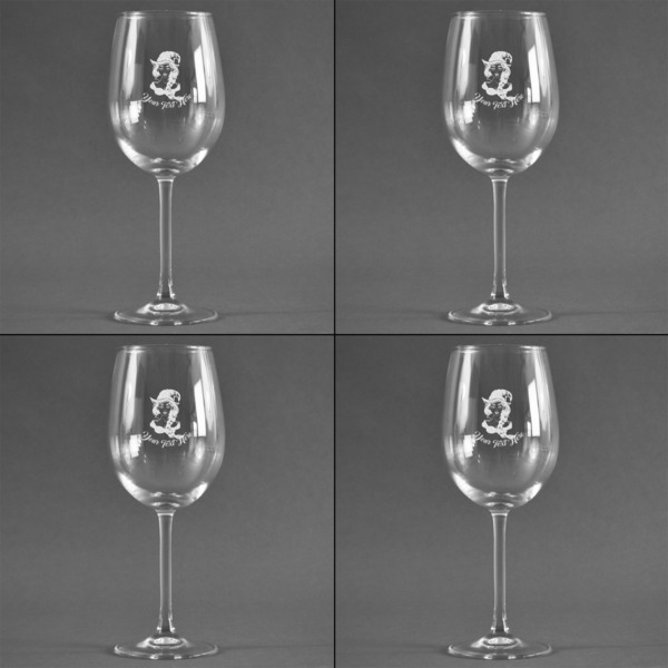 Witches On Halloween Set of Four Personalized Wineglasses (Approval)