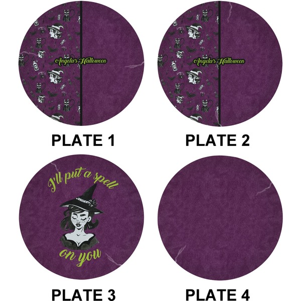 Witches On Halloween Set of Lunch / Dinner Plates (Approval)