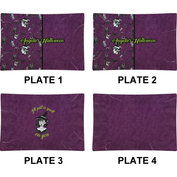 Witches On Halloween Set of Rectangular Appetizer / Dessert Plates (Approval)