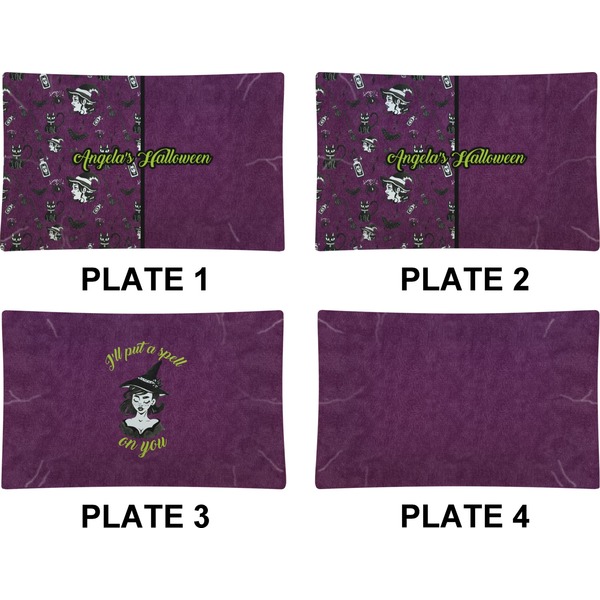 Witches On Halloween Set of Rectangular Dinner Plates (Approval)