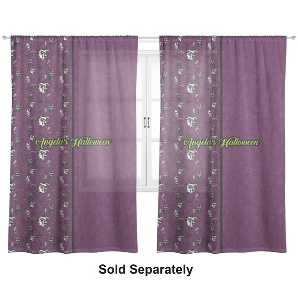 Witches On Halloween Sheer Curtains