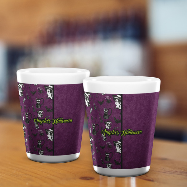 Witches On Halloween Shot Glass - White - LIFESTYLE