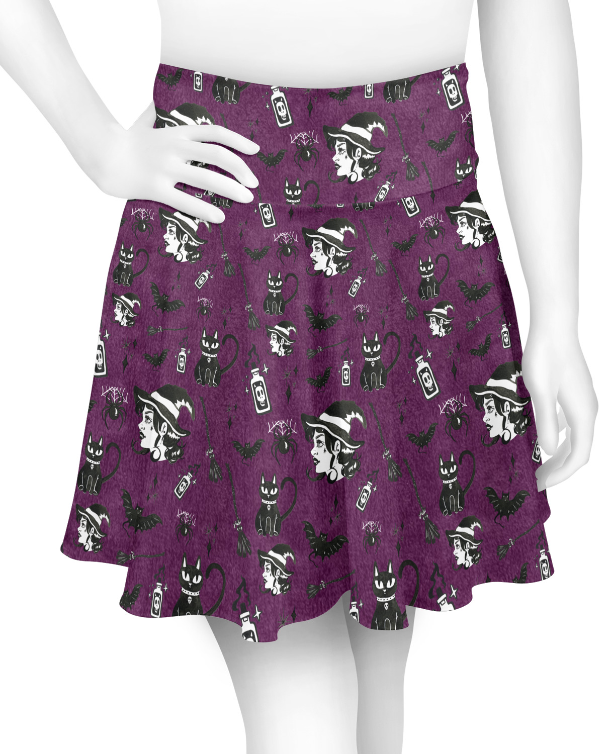 Witches On Halloween Skater Skirt - 2X Large (Personalized) - YouCustomizeIt