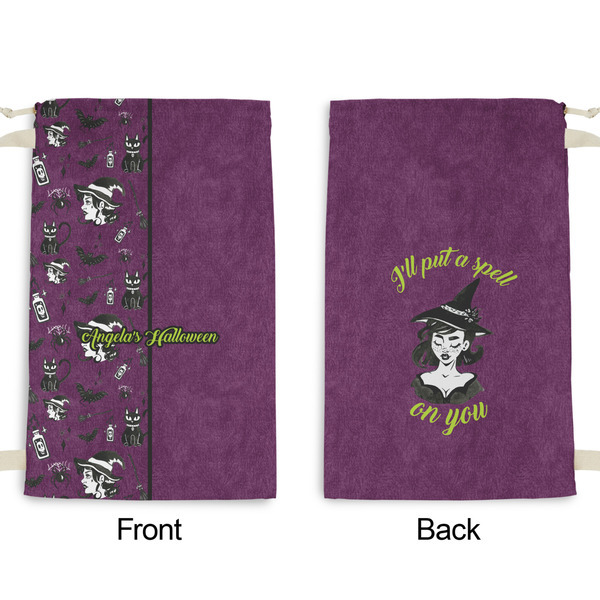 Witches On Halloween Small Laundry Bag - Front & Back View