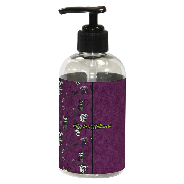 Custom Witches On Halloween Plastic Soap / Lotion Dispenser (8 oz - Small - Black) (Personalized)