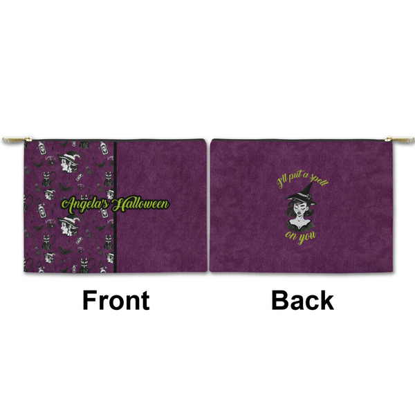 Witches On Halloween Small Zipper Pouch Approval (Front and Back)