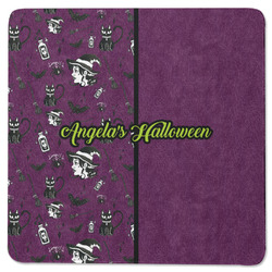 Witches On Halloween Square Rubber Backed Coaster (Personalized)