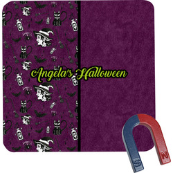 Witches On Halloween Square Fridge Magnet (Personalized)