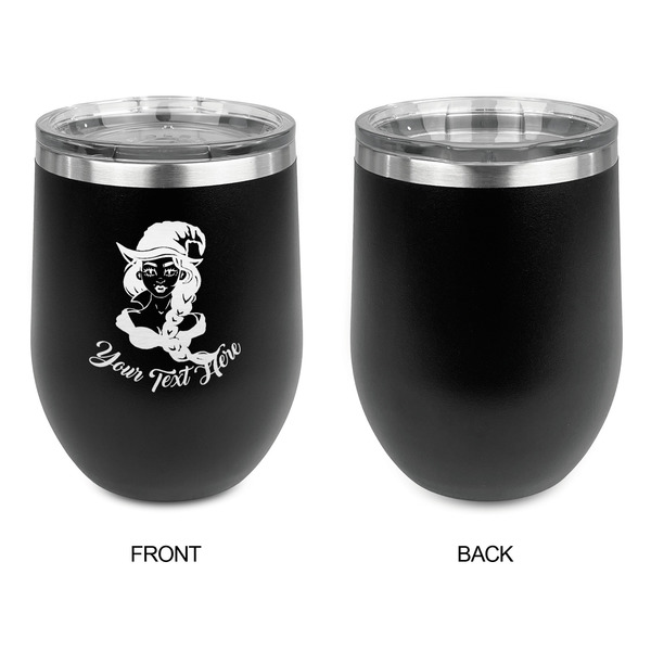 Witches On Halloween Stainless Wine Tumblers - Black - Single Sided - Approval