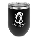 Witches On Halloween Stemless Stainless Steel Wine Tumbler - Black - Single Sided (Personalized)