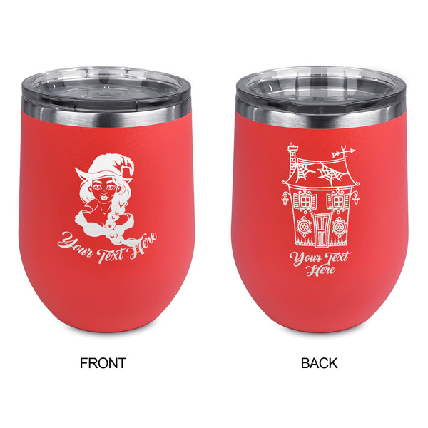 Witches On Halloween Stainless Wine Tumblers - Coral - Double Sided - Approval
