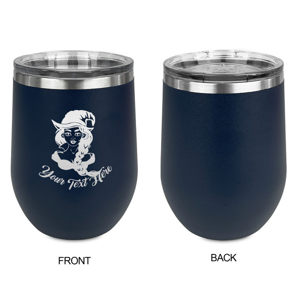Witches On Halloween Stainless Wine Tumblers - Navy - Single Sided - Approval