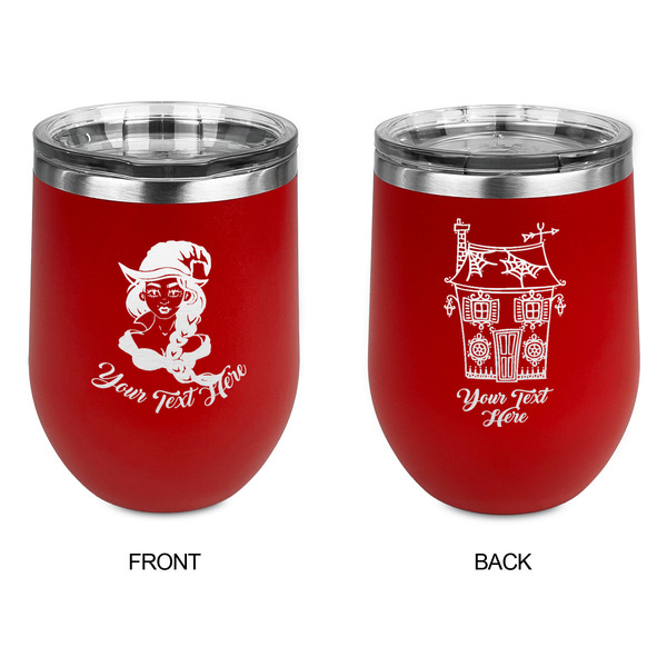 Witches On Halloween Stainless Wine Tumblers - Red - Double Sided - Approval