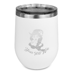 Witches On Halloween Stemless Stainless Steel Wine Tumbler - White - Single Sided (Personalized)