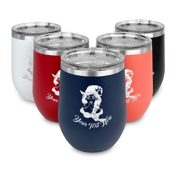 Witches On Halloween Steel Wine Tumblers Multiple Colors