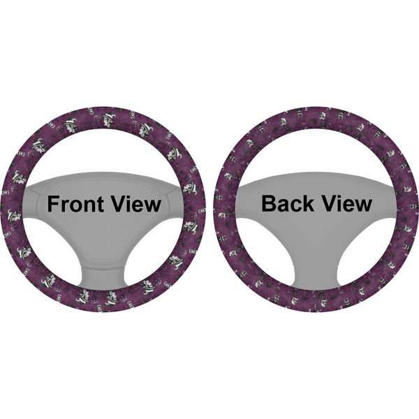 Witches On Halloween Steering Wheel Cover- Front and Back