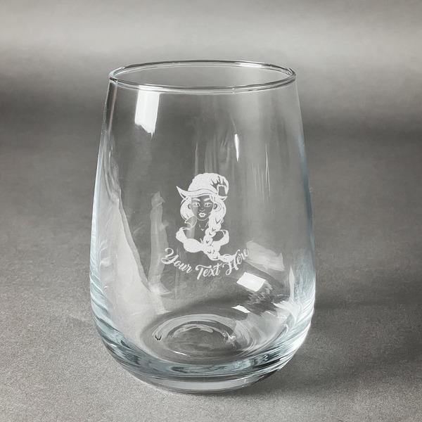 Custom Witches On Halloween Stemless Wine Glass - Engraved (Personalized)