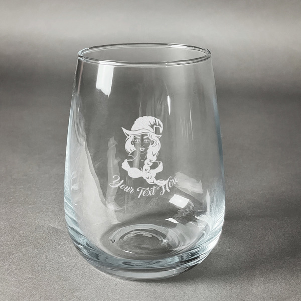 Custom Witches On Halloween Stemless Wine Glass - Engraved (Personalized)