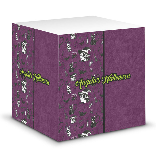 Custom Witches On Halloween Sticky Note Cube (Personalized)