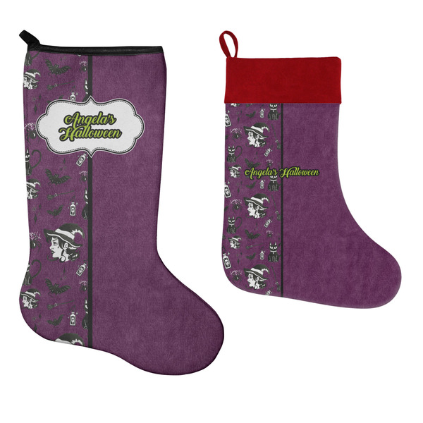 Witches On Halloween Stockings - Side by Side compare