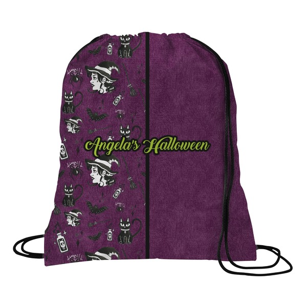 Custom Witches On Halloween Drawstring Backpack (Personalized)