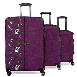 Witches On Halloween 3 Piece Luggage Set - 20" Carry On, 24" Medium Checked, 28" Large Checked (Personalized)