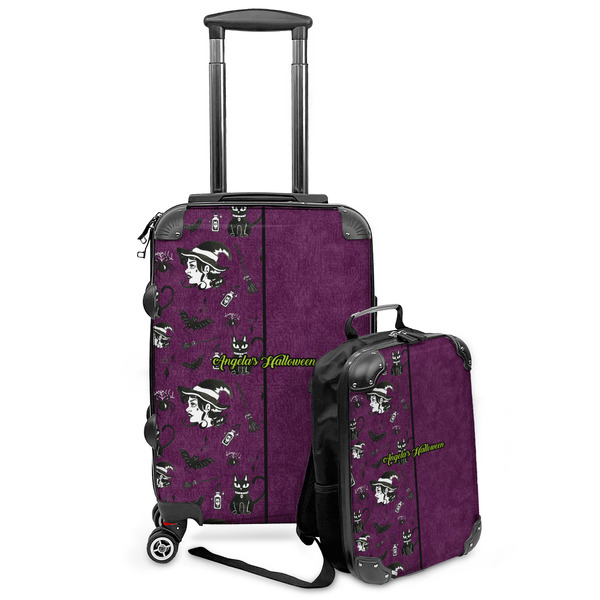 Custom Witches On Halloween Kids 2-Piece Luggage Set - Suitcase & Backpack (Personalized)