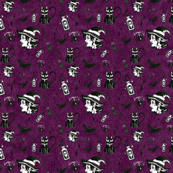Witches On Halloween Fabric by the Yard