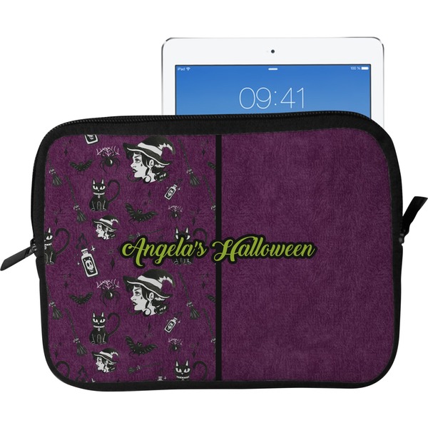 Custom Witches On Halloween Tablet Case / Sleeve - Large (Personalized)