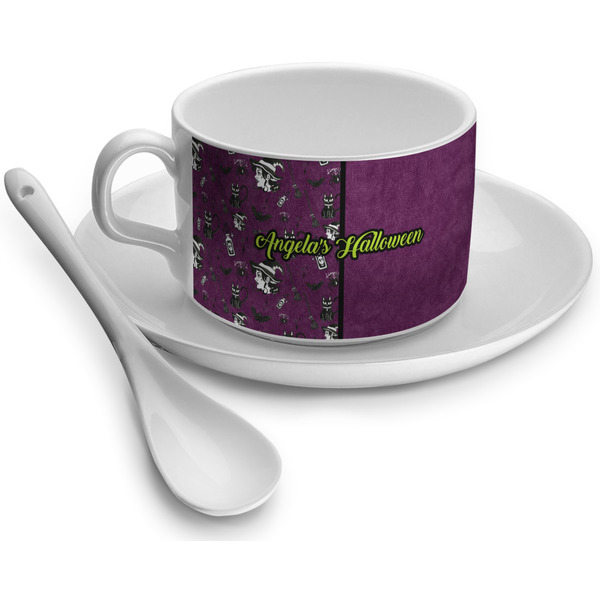 Custom Witches On Halloween Tea Cup (Personalized)
