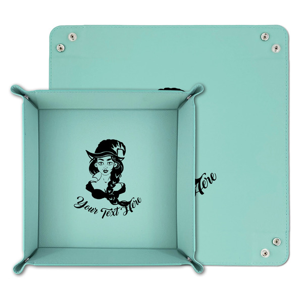 Witches On Halloween Teal Faux Leather Valet Trays - PARENT MAIN