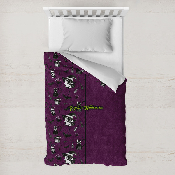 Custom Witches On Halloween Toddler Duvet Cover w/ Name or Text