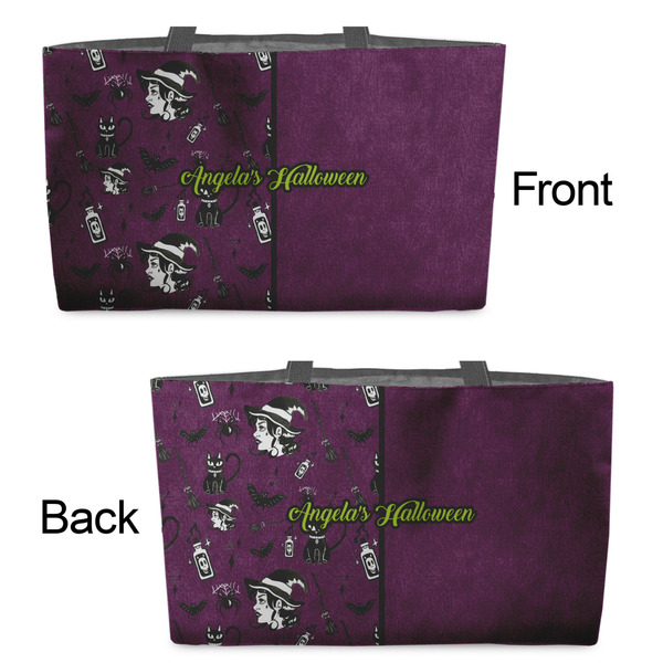 Witches On Halloween Tote w/Black Handles - Front & Back Views