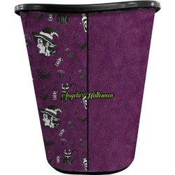 Witches On Halloween Waste Basket - Double Sided (Black) (Personalized)