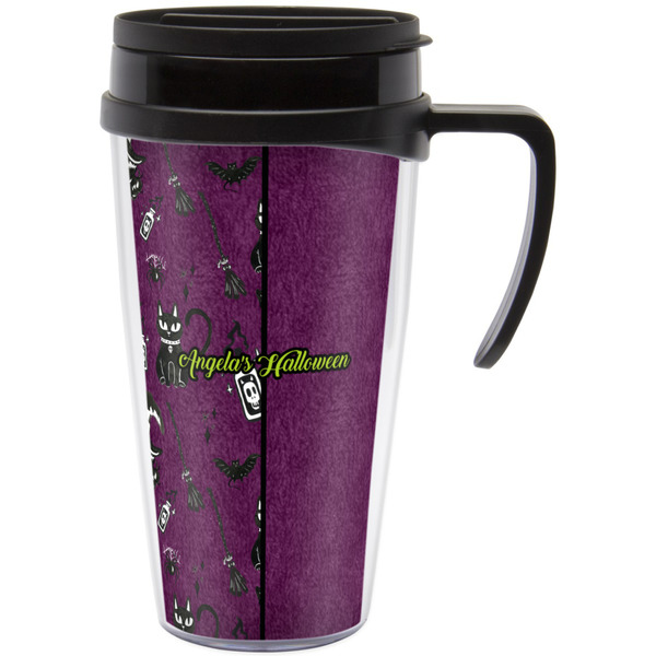 Custom Witches On Halloween Acrylic Travel Mug with Handle (Personalized)