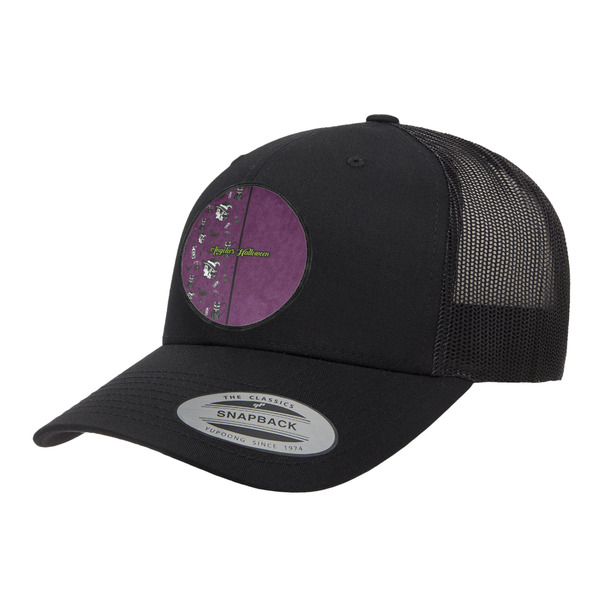 Custom Witches On Halloween Trucker Hat - Black (Personalized)