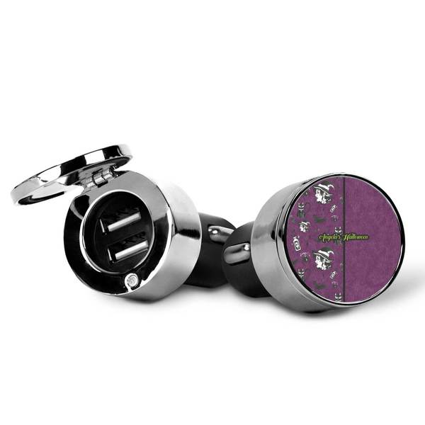 Witches On Halloween USB Car Charger - Open & Closed
