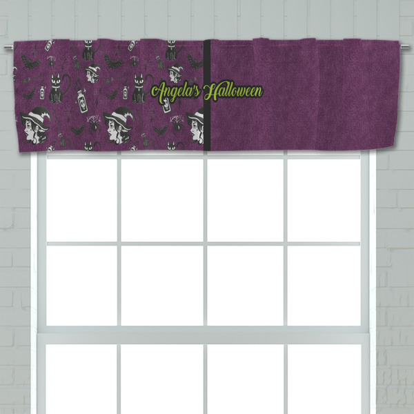 Witches On Halloween Valance - Closeup on window