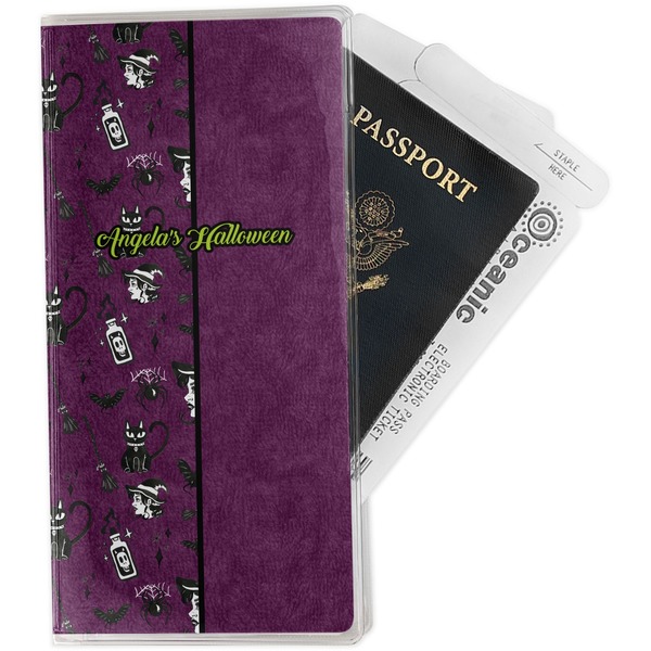 Custom Witches On Halloween Travel Document Holder