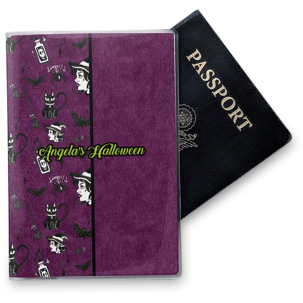Custom Witches On Halloween Vinyl Passport Holder (Personalized)